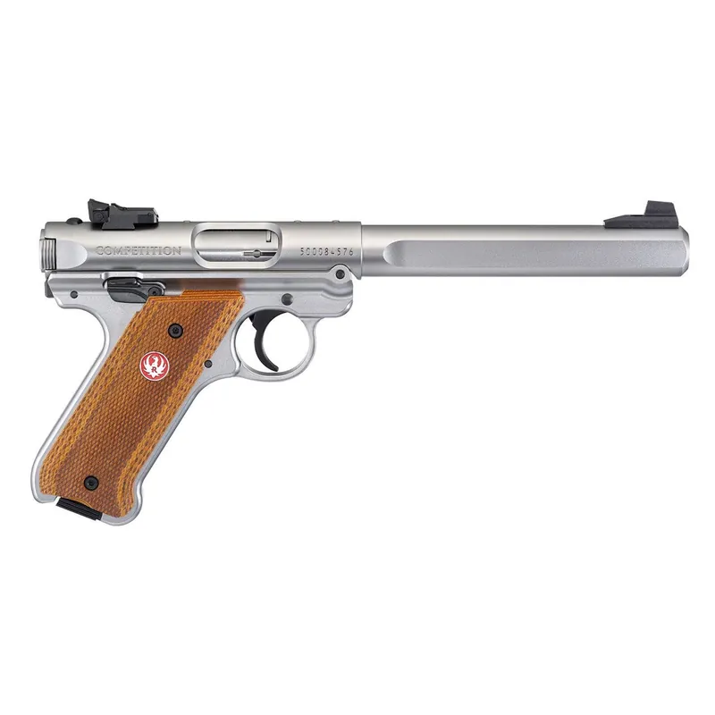 Ruger Mark IV Competition 22LR Pistol 6.88" Slab Sided Bull Barrel Optic Ready Slide Adjustable Rear Sight Stainless Steel Single Action 40112