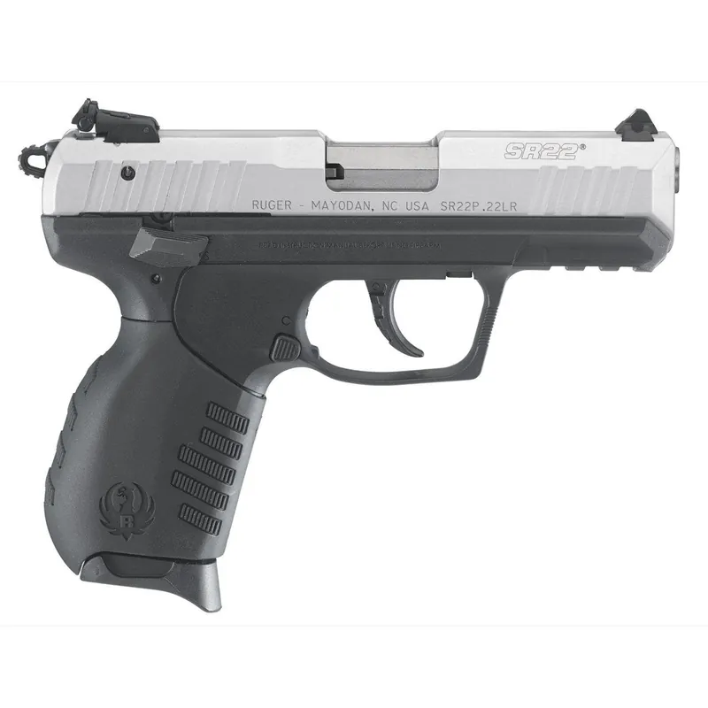 Ruger SR22PB .22 Long Rifle 3.5" SS BBL Silver Alum. Slide Black Polymer Frame