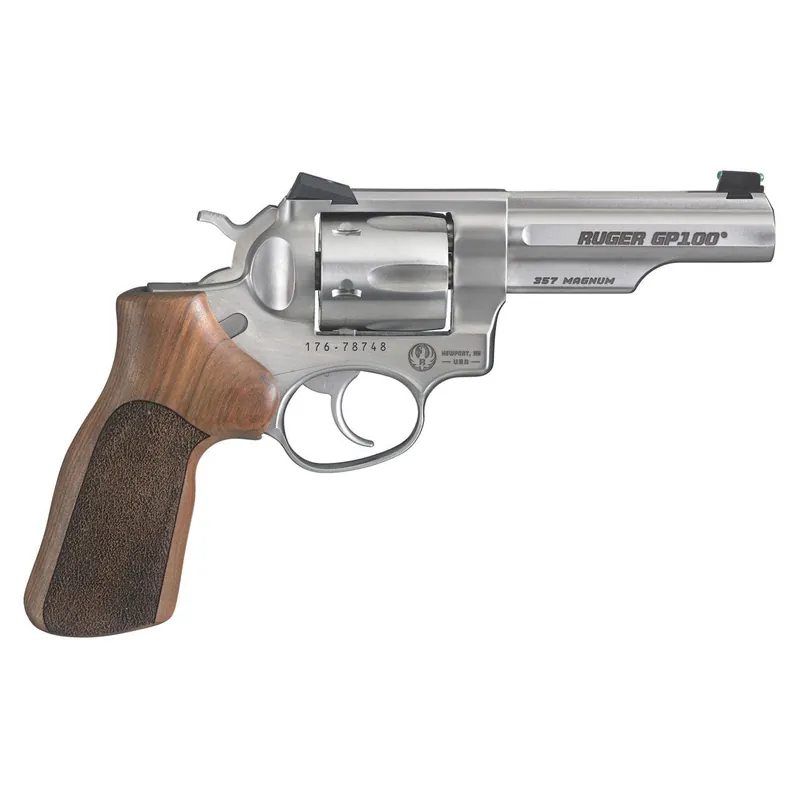 Ruger GP100 Match Champion Revolver 357Mag 6Rd 4.2" Barrel Fiber Optic Front Sight Transfer Bar Safety Hogue Grip Stainless Steel DA/SA 1754