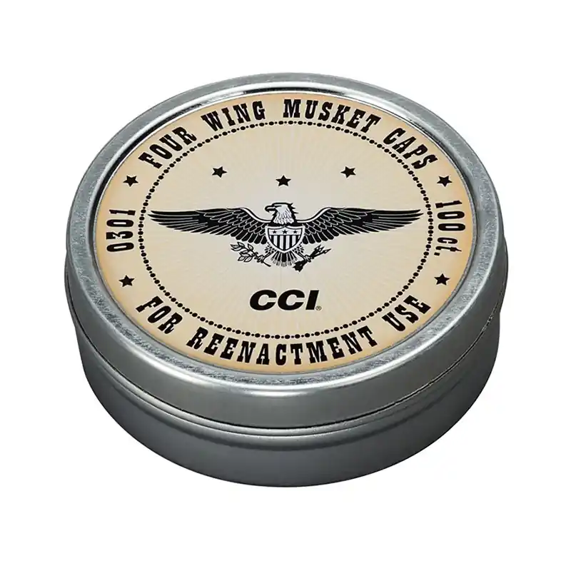 CCI 4-Wing Musket Caps/Percussion Caps (For Re-Enactment) 1000 Count