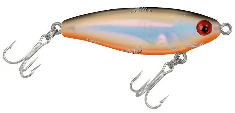 MirrOdine Mini Twitchbait Blk/bone Bk, Orange Belly, Silver Lum.