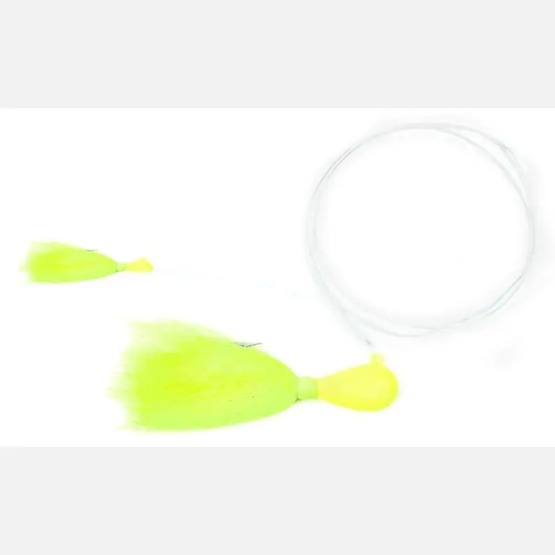 Sea Striker Double Bucktail Rigs 3/4oz - 1/8oz Chartreuse