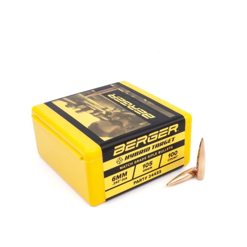 Berger Target Bullet 6mm 105 Gr Hybrid 100/Box