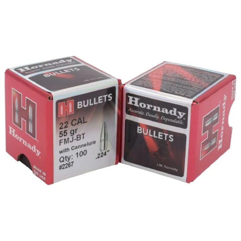 Hornady .224 22 Cal 55 GR FMJBT