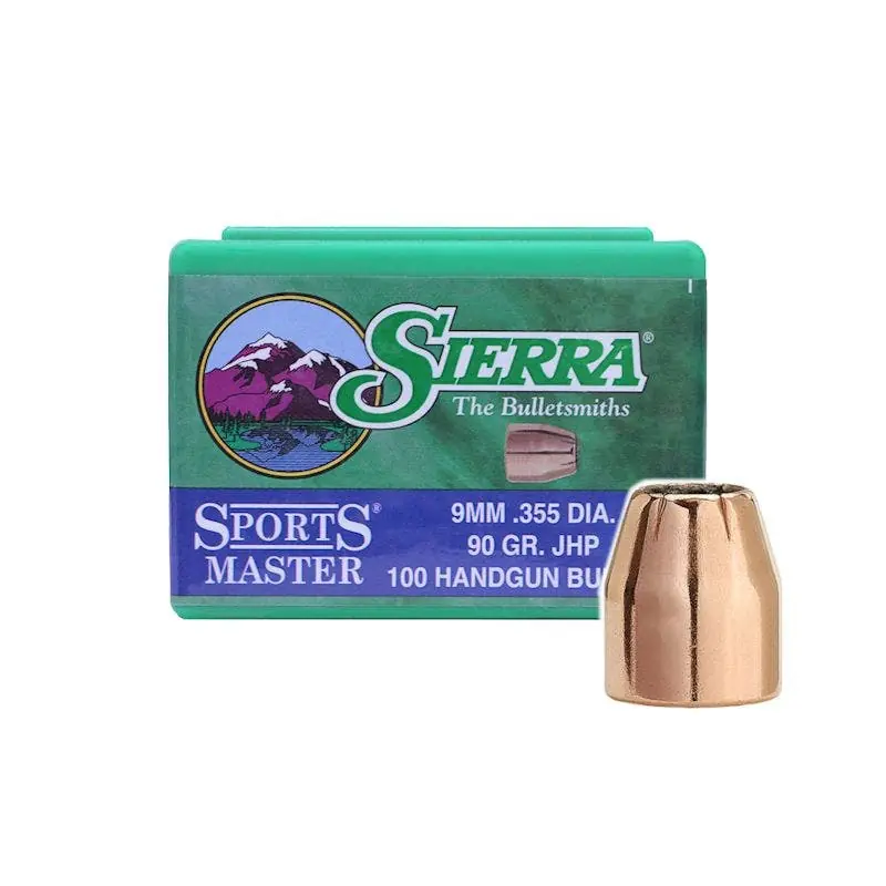Sierra SportsMaster Reloading 9MM (.355) 90 Gr. JHP 100/box