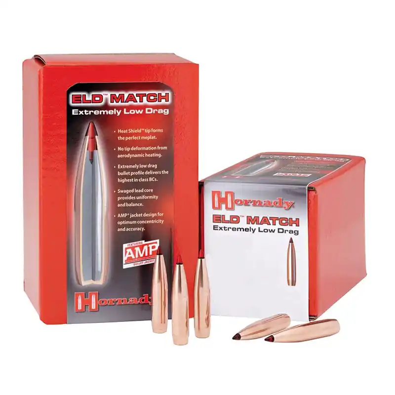 Hornady ELD Match Bullets 22 Cal .224 Dia 52 Gr 100/Box