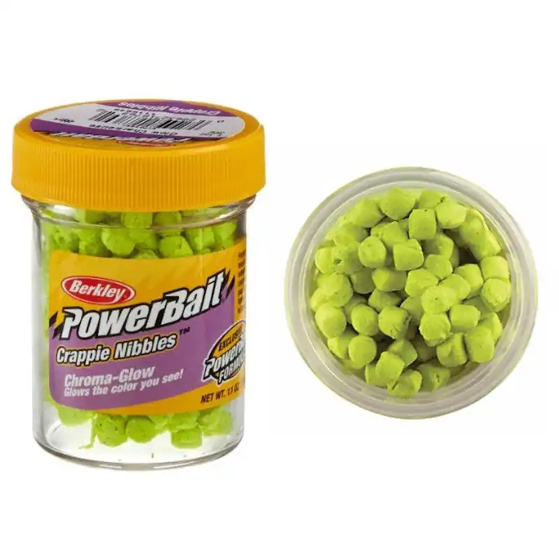 Berkley PowerBait Chroma-Glow Crappie Nibbles Glow/Chartreuse