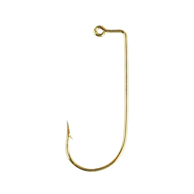 Eagle Claw Aberdeen Jig Hook Round Bend 90 Deg Gold 4
