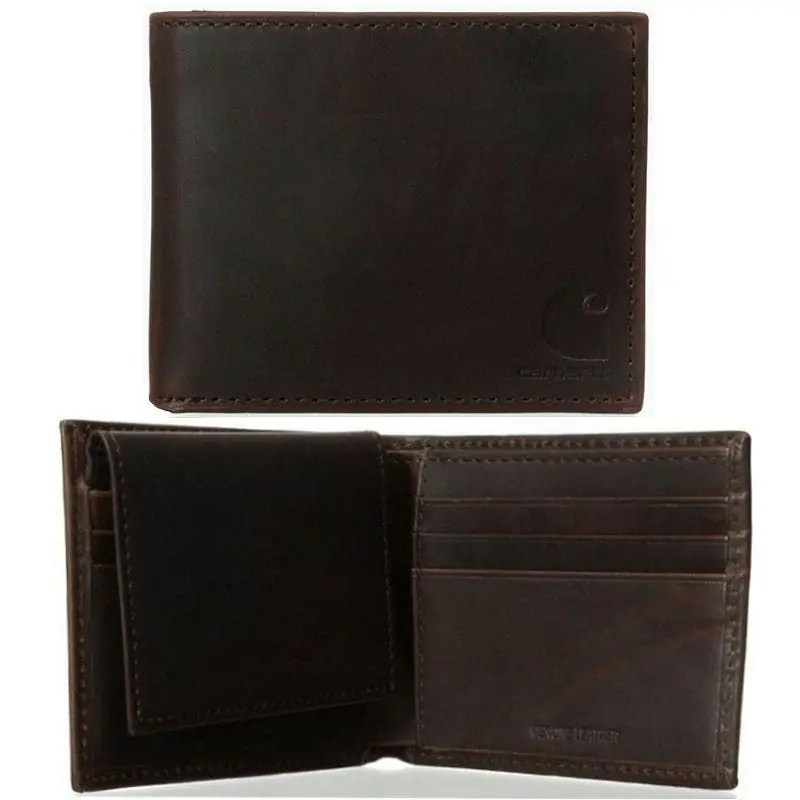 Carhartt Men‘s Oil Tan Leather Passcase Wallet Brown
