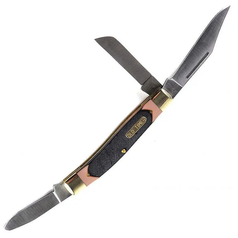 Schrade Old Timer Senior 3-Blade Pocket Knife 4" Brown