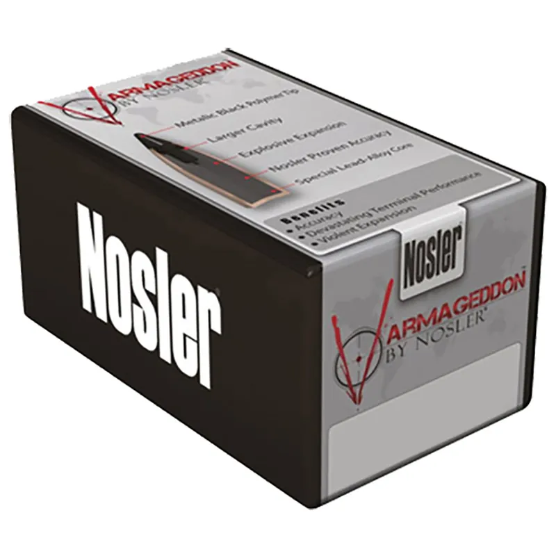 Nosler Varmageddon Rifle Bullets 6mm 70 Gr Flat Base Tipped 100/Box