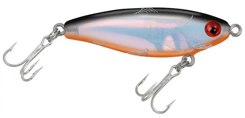 MirrOdine Mini Twitchbait Blk Bk, Or. Belly, Silver Lum. 3/16 oz.