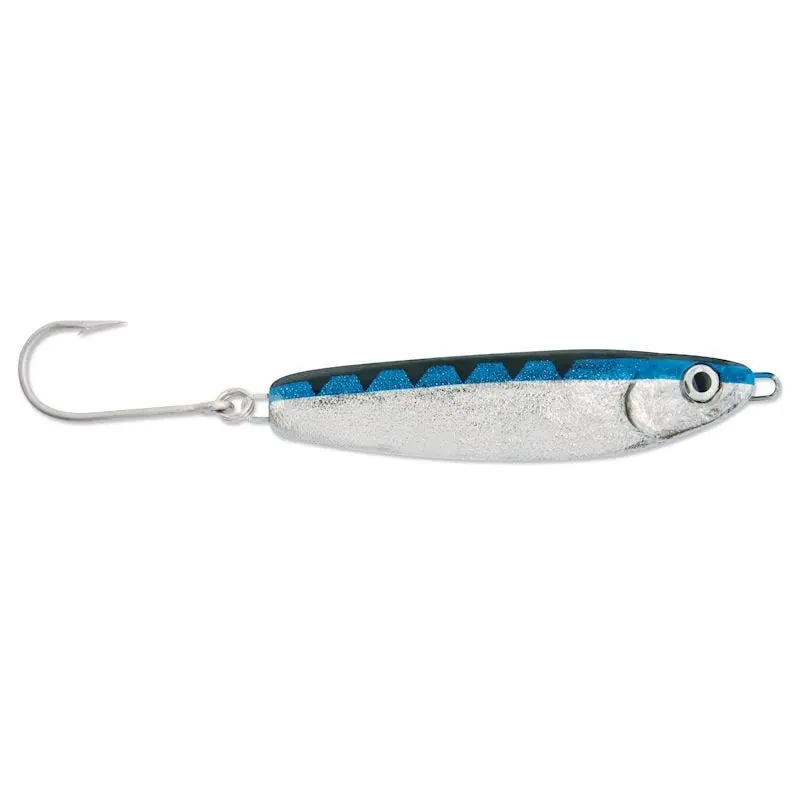 Luhr-Jensen Crippled Herring Spoon Nickel/Neon Blue Back 3/4 oz.