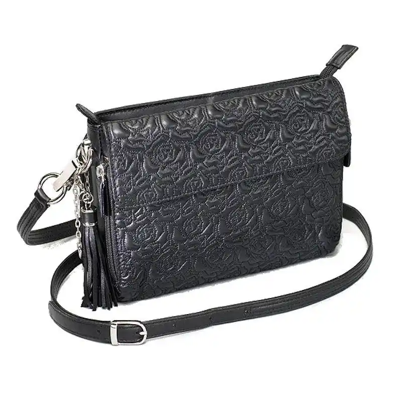Gun Tote‘N Mamas Embroidered Lambskin Purse Black