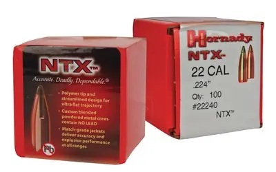 Hornady Lead Free Rifle Bullet .22 Caliber .224 Dia. 35 Gr NTX