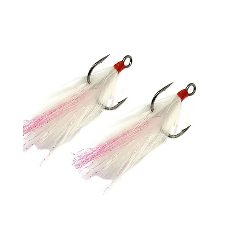Gamakatsu Feathered Treble White/Red 6 2 Per Pack
