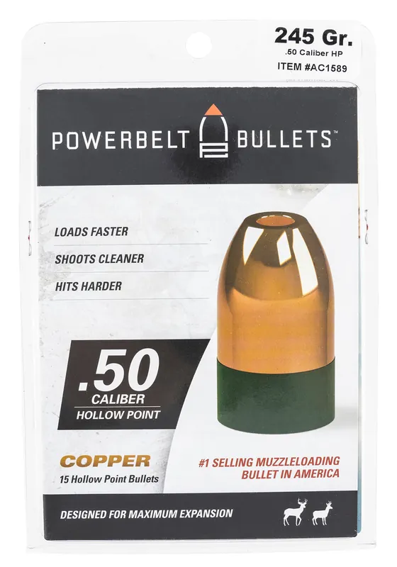 CVA Powerbelt Copper Bullets .50 Cal. 295 Gr. Hollow Point