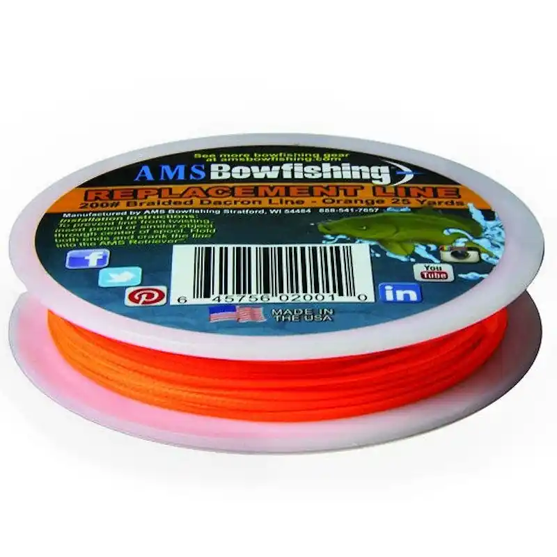 AMS 200 Braided Dacron Line Orange 25 yd