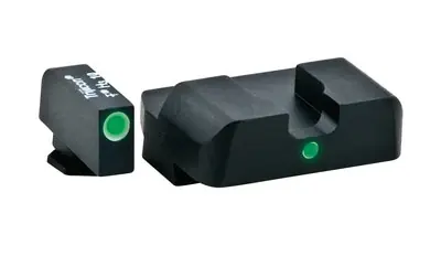 AmeriGlo i-Dot Tritium Night Sights Glock Gen 1–4 9mm/.40/.380 & Gen 5 10mm/.45 Green/White Outline Steel GL101