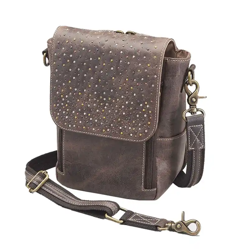 Gun Tote‘N Mamas Distressed Leather Crossbody Satchel
