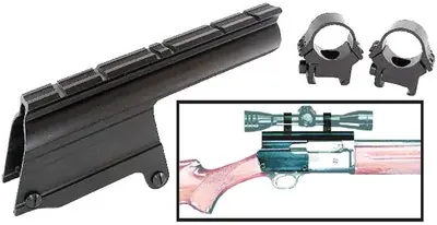 B-SQUARE Saddle Mount w/1" Rings for Rem 1100/1187 12 16 & 20 Gauge w/ Serial X/