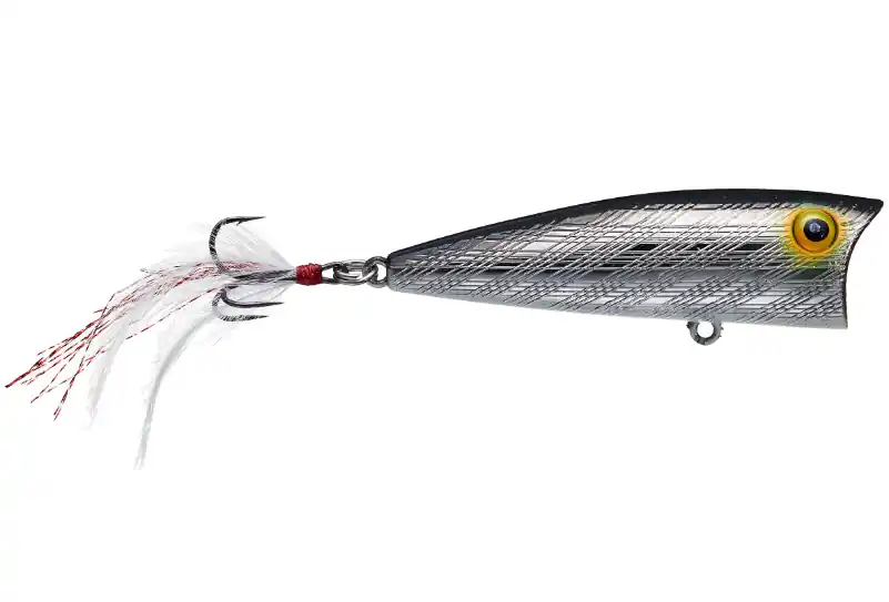 Rebel Pop-R Topwater Bait - 1/4 oz. 2.5" Silver/Black