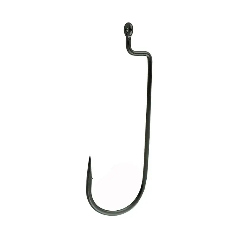 Gamakatsu Worm Hook Round Bend Offset Shank Black