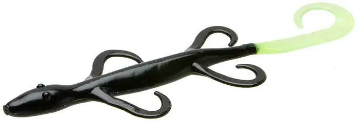 Zoom 6" Lizard - Black Chartreuse Tail