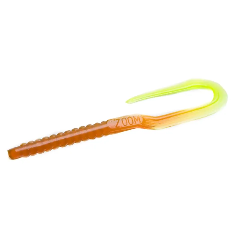 Zoom U-Tale Worm - Motor Oil/Chartreuse Tail