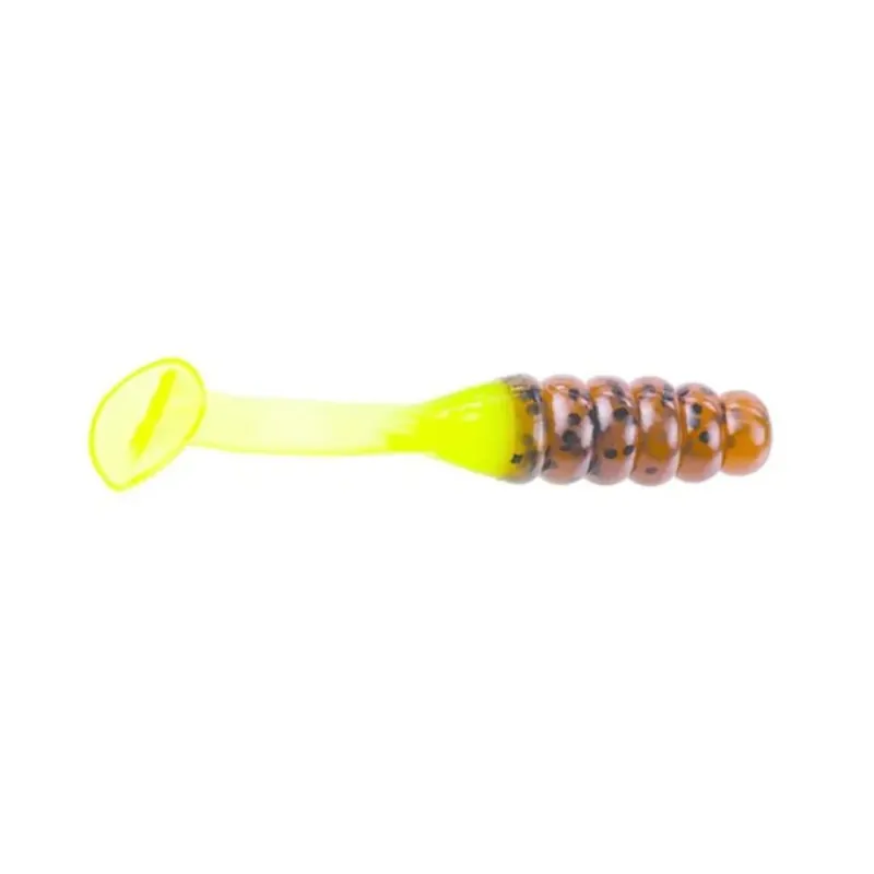 Strike King Mr. Crappie Slabalicious Soft Bait - 2" Pumpkinseed/Chartreuse
