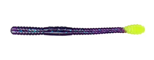 Charlie Brewer‘s Slider Worm 4" - Junebug/Chartreuse Tail