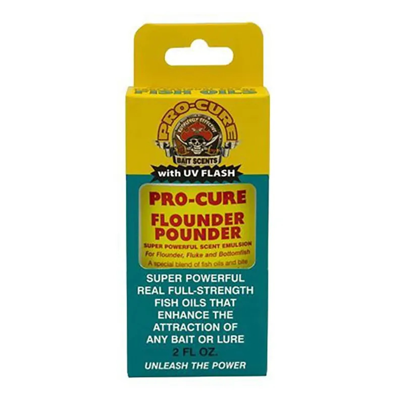 Pro-Cure Flounder Pounder Profession Grade Bait Oil 100% Real Bait w/UV Flash For Flounder/Fluke/Bottomfish 2.0 fl. oz. BO-FLN