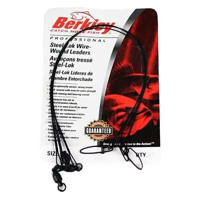 Berkley Wire Wound Steelon Leader 45lb Black 3 Count