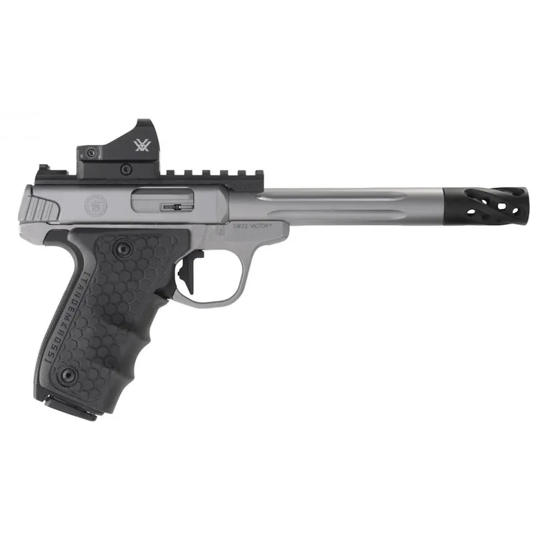 Smith & Wesson PC SW22 Victory Fluted Target Pistol Red Dot 22LR Stainless 6"