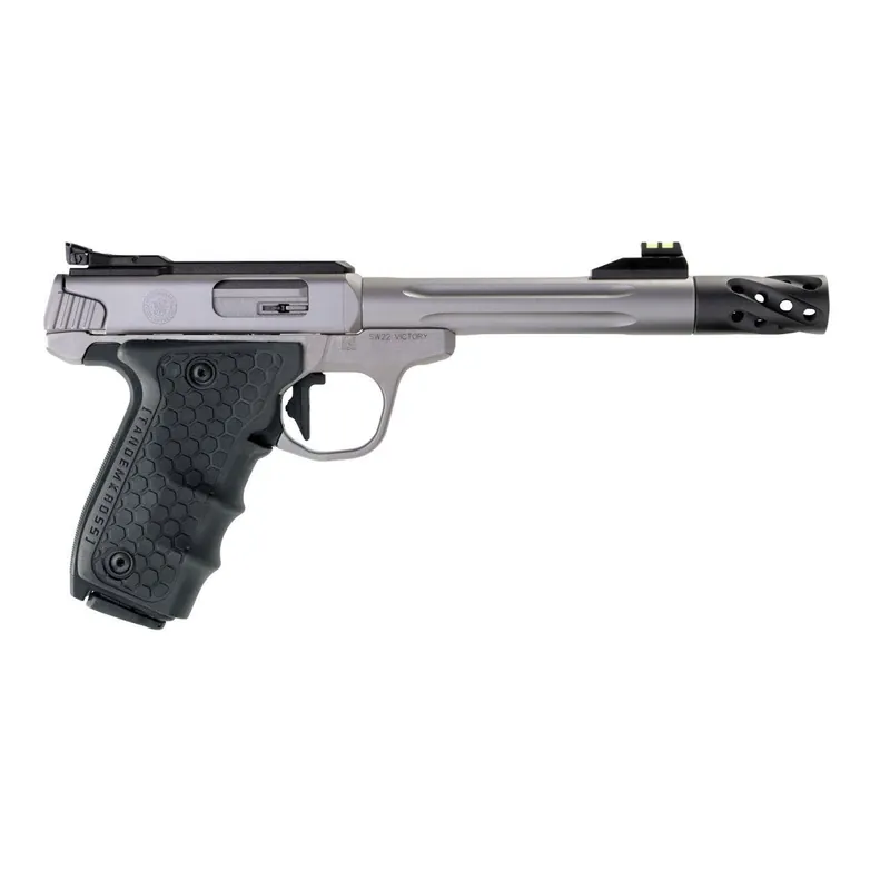 Smith & Wesson PC SW22 Victory Target Pistol Fiber Optic Sights 22LR Stainless 6 12078