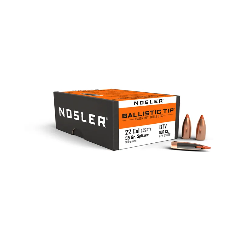 Nosler Ballistic Tip Varmint Bullet 22 Cal 55 Gr Spitzer 100/Box