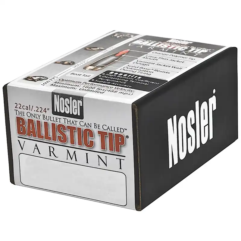 Nosler Ballistic Tip Varmint Bullet 22 Cal 50 Gr Spitzer 50/Box