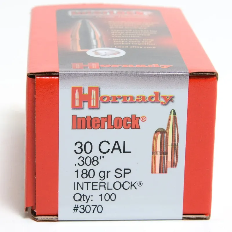 Hornady .30 Cal .308 180gr InterLock SP