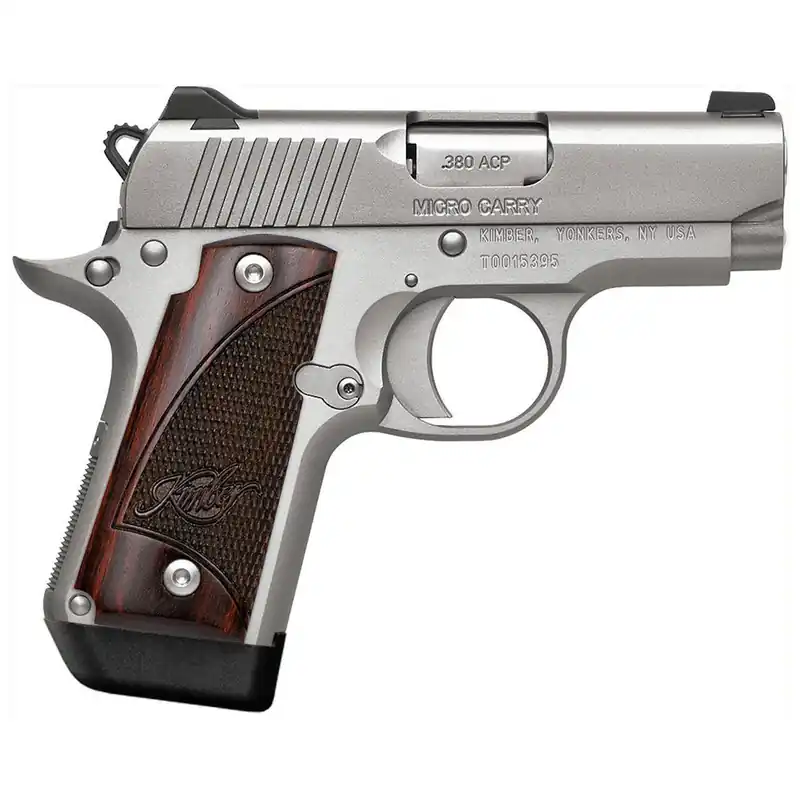 Kimber Mfg, Inc Micro Stainless Rosewood NS Micro 380 ACP Pistol 7+1 2.75" Stainless 3300207