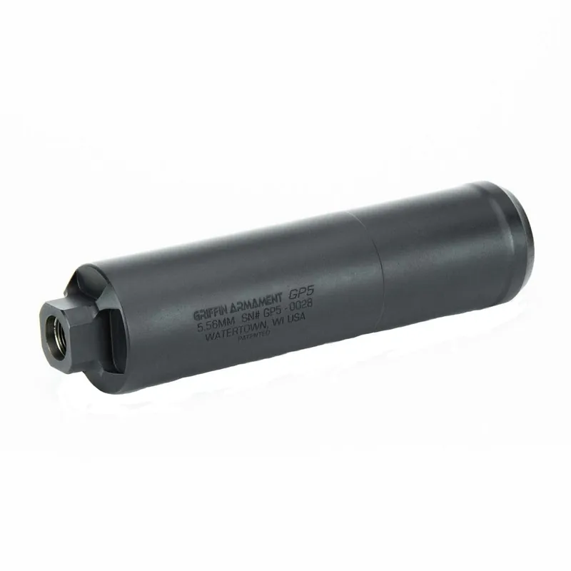Griffin Armament GP5 5.56MM Direct Thread Suppressor 5.56mm .223, .22 Cal Matte