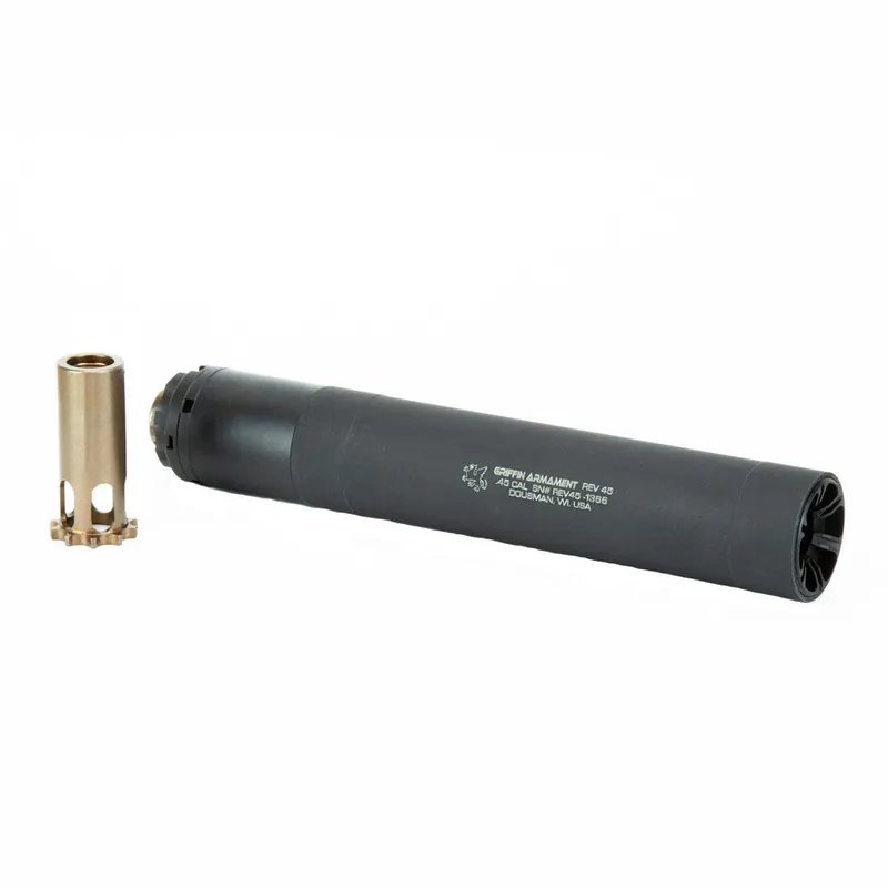 Griffin Armament Revolution 45 Suppressor .45 Cal Matte 8.2"