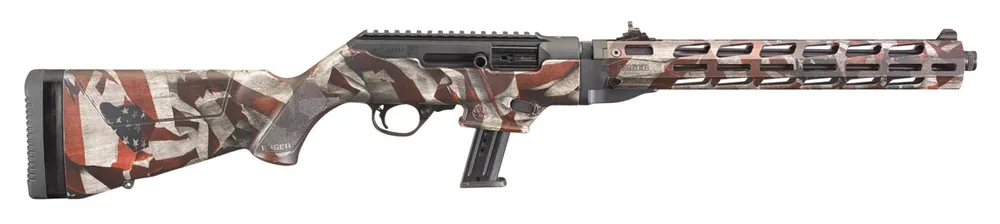 Ruger PC Carbine Rifle 9mm American Flag Camo 16.12"
