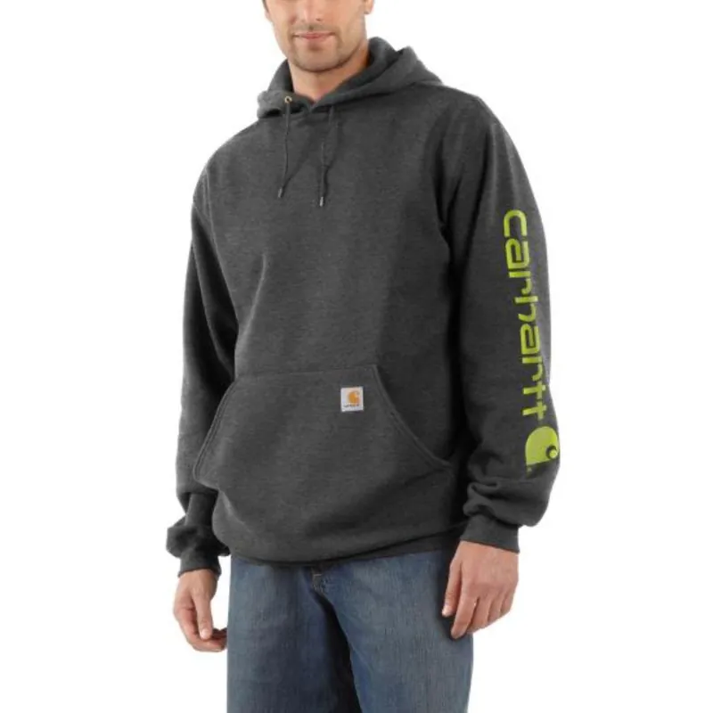 Carhartt Men‘s Logo Sleeve Graphic Hoodie - Carbon Heather