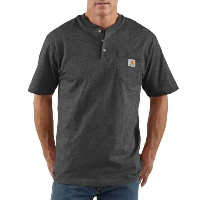 Carhartt Men‘s Workwear S/S Henley T-Shirt - Carbon Heather