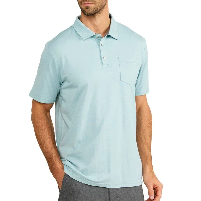Free Fly Men‘s Bamboo Heritage Polo - Flats Blue