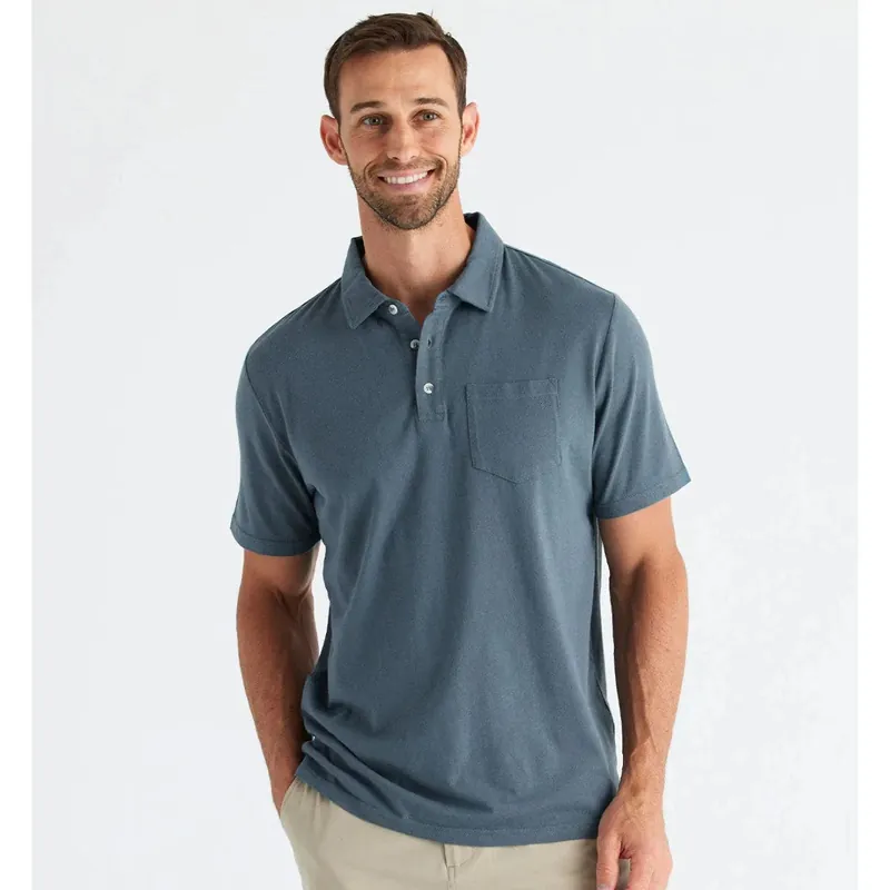 Free Fly Men‘s Bamboo Heritage Polo - Slate Blue