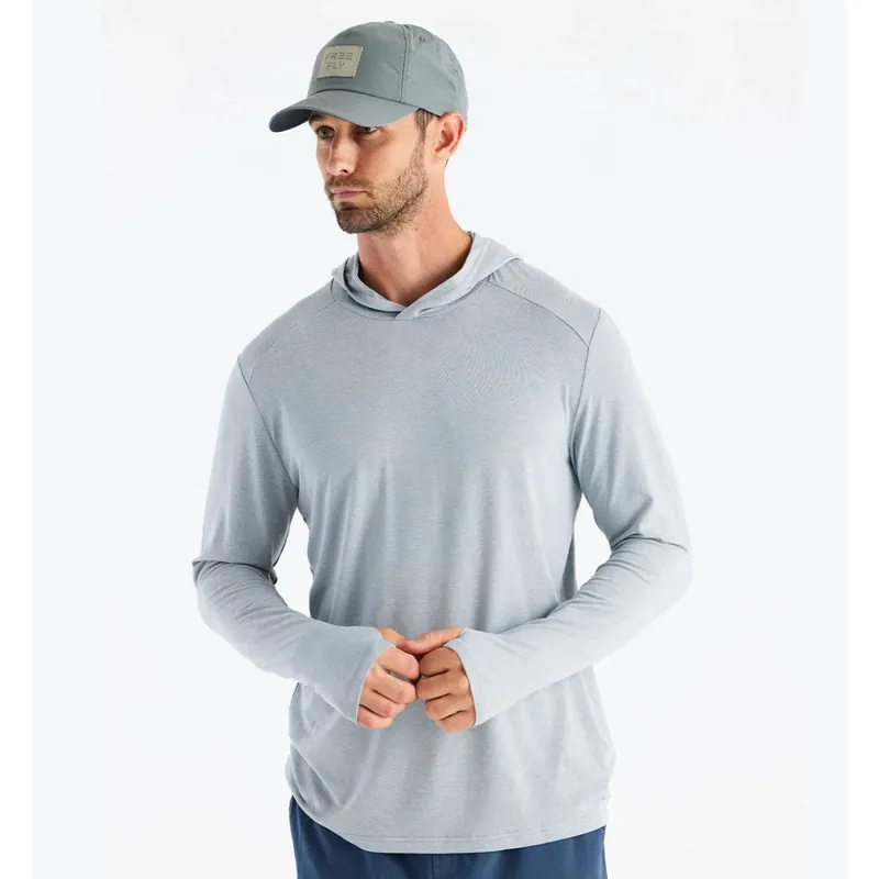 Free Fly Men‘s Bamboo Shade UPF 50+ Hoodie - Heather Aspen Grey