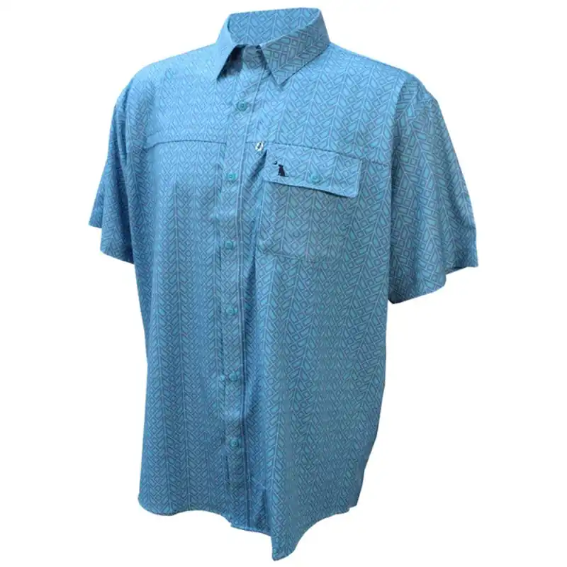 Local Boy Outfitters Men’s Seadation Azteca Angler S/S Button-Down Shirt - Berry Lagoon