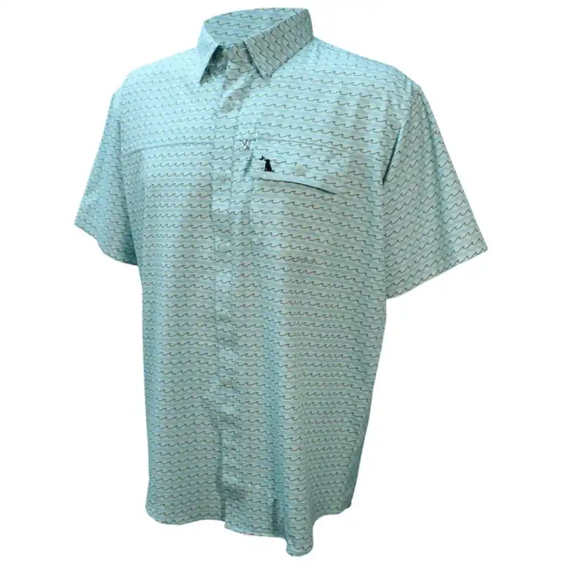 Local Boy Outfitters Men’s Seadation Waves Angler S/S Button-Down Shirt - Mojito Sky