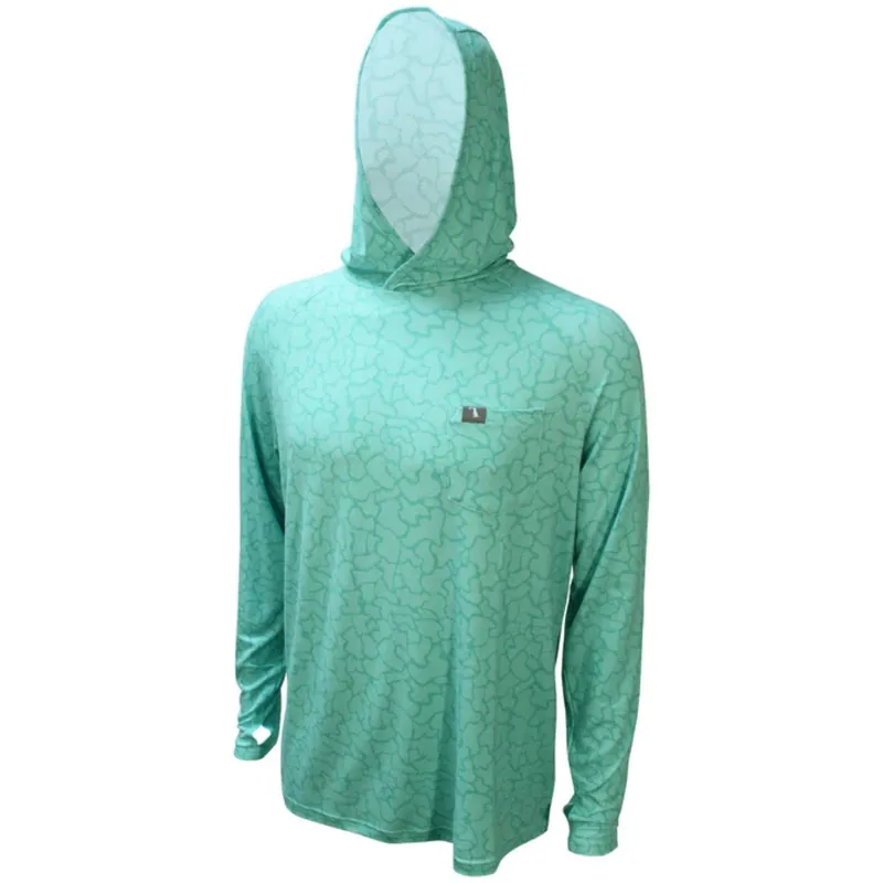 Local Boy Outfitters Men’s Heather Blend Performance Hoodie - Stoned Aqua Green